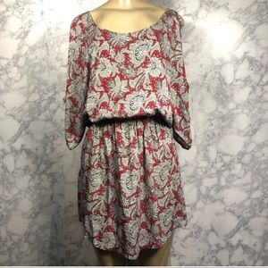 Eight sixty S red paisley cold shoulder dress boho